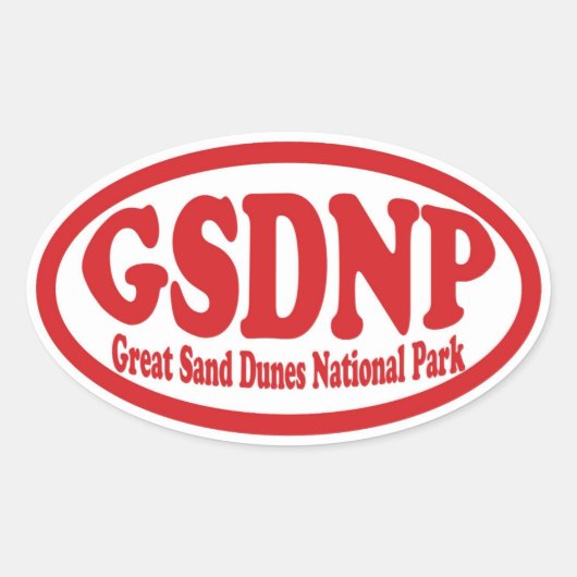 Great Sand Dunes National Park rode ovale sticker (Voorkant)