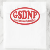 Great Sand Dunes National Park rode ovale sticker (Tas)