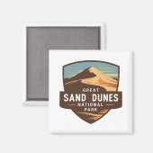 Great Sand Dunes National Park Travel Badge Magneet (Voorkant / Achterkant)