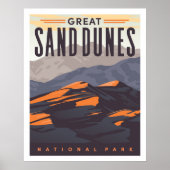Great Sand Dunes National Park Travel Poster Print (Voorkant)