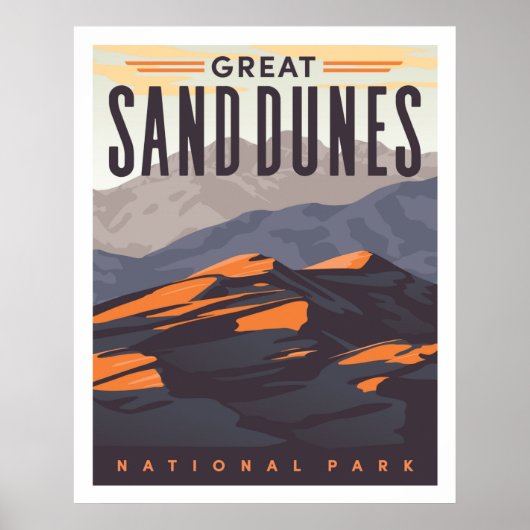 Great Sand Dunes National Park Travel Poster Print (Voorkant)