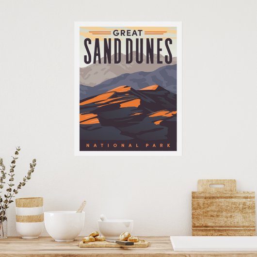 Great Sand Dunes National Park Travel Poster Print (Keuken)