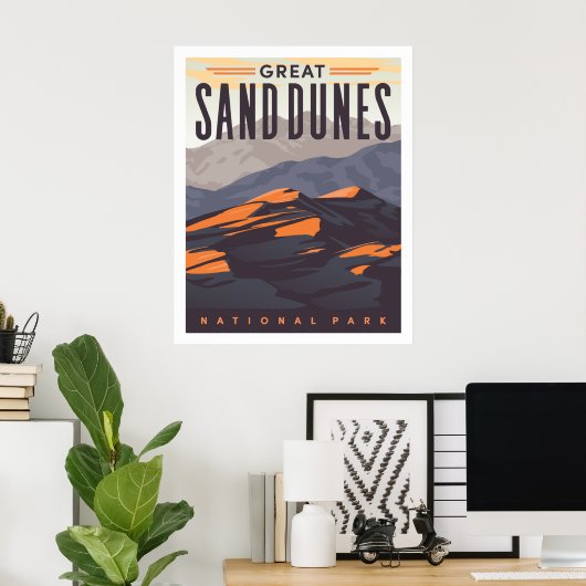 Great Sand Dunes National Park Travel Poster Print (Thuiskantoor)