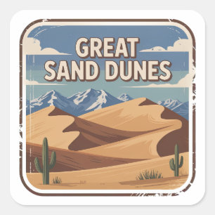 Great Sand Dunes National Park Vintage Badge Vierkante Sticker