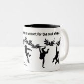 Great Scientist Quotation met apen Tweekleurige Koffiemok (Voorkant rechts)