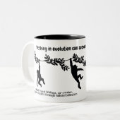 Great Scientist Quotation met apen Tweekleurige Koffiemok (Voorkant links)