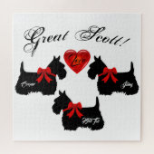 "Great Scott!", Scottish Terrier/Red love hart Legpuzzel (Horizontaal)