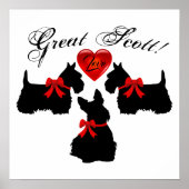"Great Scott!", Scottish Terrier/Red love hart Poster (Voorkant)