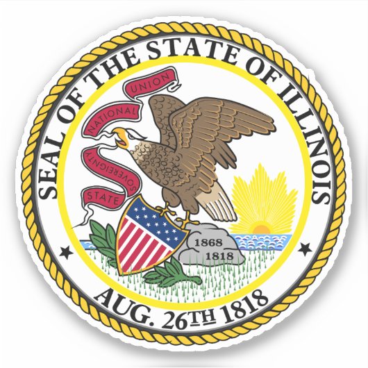 Great Seal of Illinois Sticker (Voorkant)