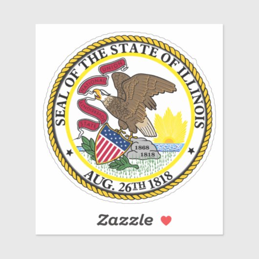 Great Seal of Illinois Sticker (Vel)