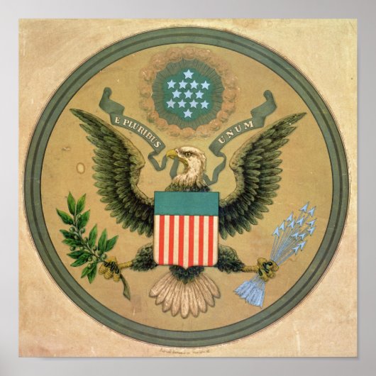 Great Seal of the United States, c.1850 Poster (Voorkant)