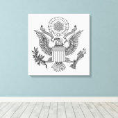 Great Seal of the United States of America (VS) Canvas Afdruk (Insitu (Houten vloer))