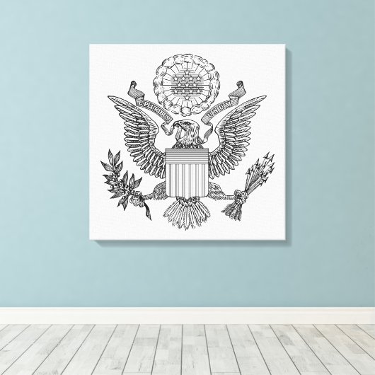 Great Seal of the United States of America (VS) Canvas Afdruk (Insitu (Houten vloer))