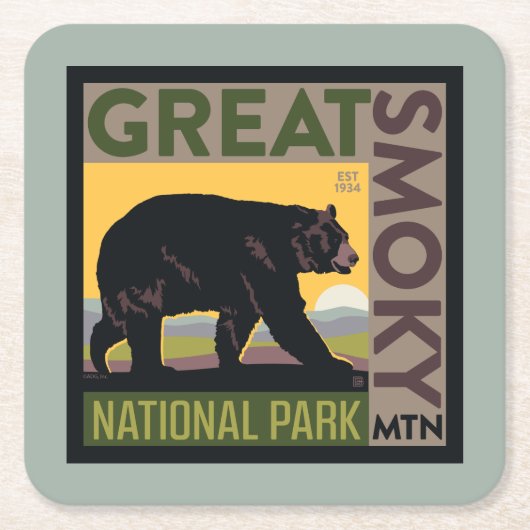 Great Smoky Mountain National Park| Bear Kartonnen Onderzetters (Voorkant)