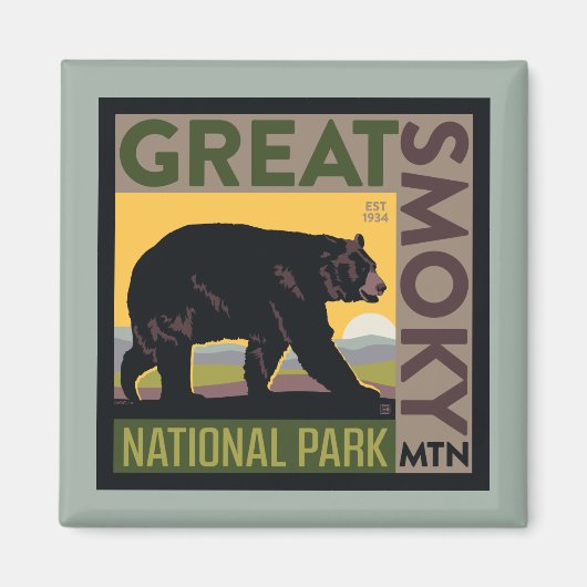 Great Smoky Mountain National Park| Bear Magneet (Voorkant)