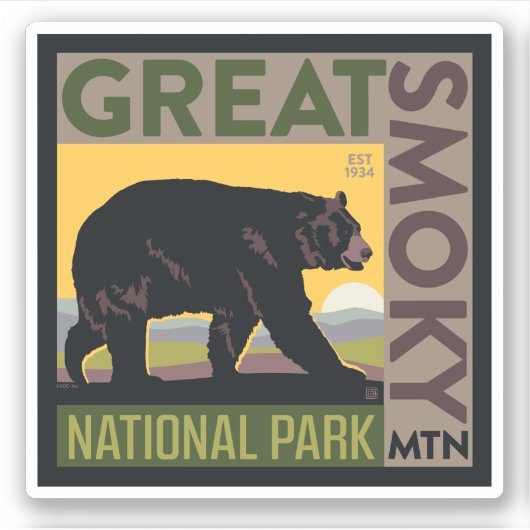Great Smoky Mountain National Park| Bear Sticker (Voorkant)