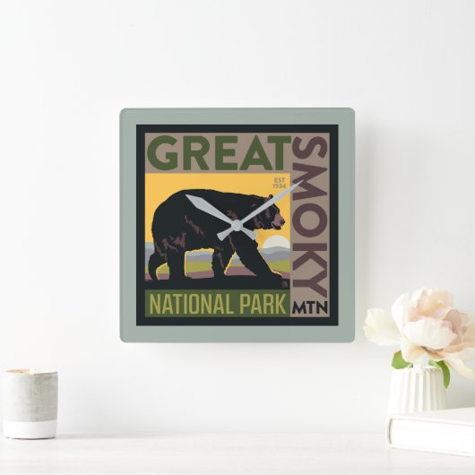 Great Smoky Mountain National Park| Bear Vierkante Klok (Huis)