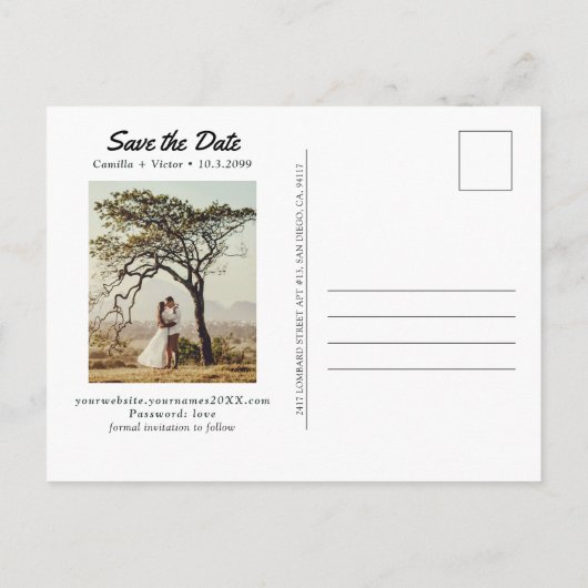 Great Smoky Mountain Wedding de datum Briefkaart (Achterkant)