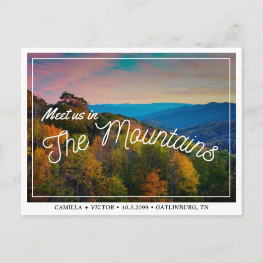 Great Smoky Mountain Wedding de datum Briefkaart (Voorkant)