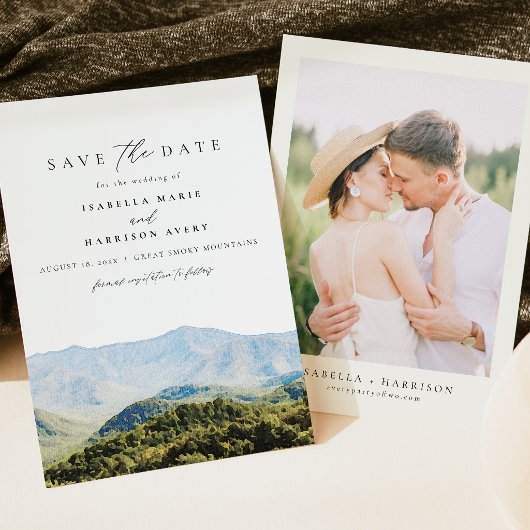 Great Smoky Mountains Bestemming Bewaar de Datum Kaart