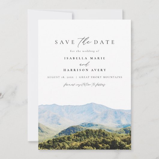 Great Smoky Mountains Destination Bewaar de datum Kaart (Voorkant)