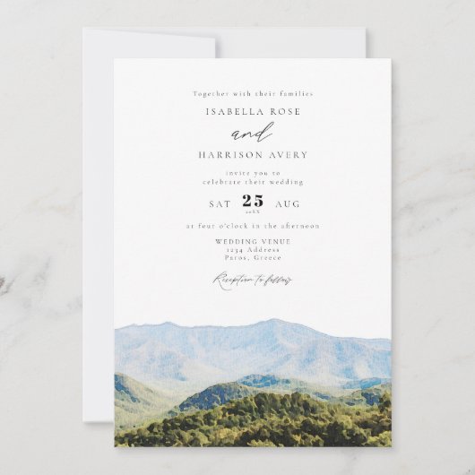Great Smoky Mountains Destination Travel Wedding Kaart (Voorkant)