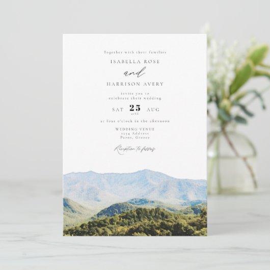 Great Smoky Mountains Destination Travel Wedding Kaart (Staand voorkant)