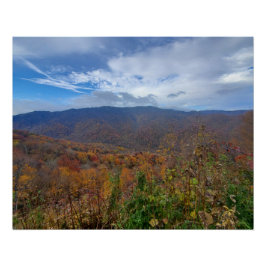 Great Smoky Mountains Fall Bladeren Verbrand Sinaa Perfect Poster