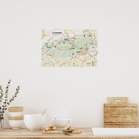 Great Smoky Mountains map poster (Keuken)