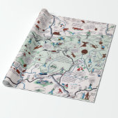  Great Smoky Mountains Map Revel Cadeaupapier (Uitgerold)