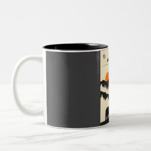 Great Smoky Mountains Minimal Retro reizen Tweekleurige Koffiemok