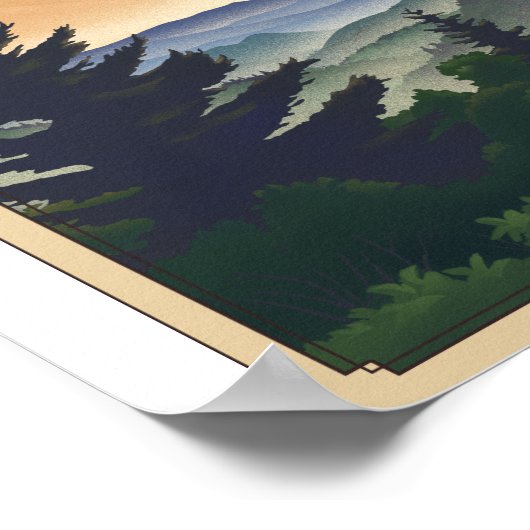 Great Smoky Mountains Nationaal Park Litho Kunstwe Poster (Hoek)