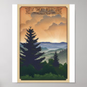 Great Smoky Mountains Nationaal Park Litho Kunstwe Poster (Voorkant)