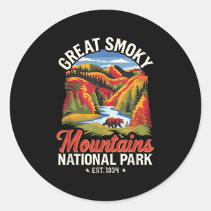 Great Smoky Mountains National Park Antiek Noord  Ronde Sticker