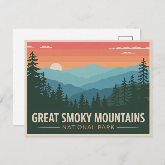 Great Smoky Mountains National Park Postcard Retro Briefkaart (Voorkant / Achterkant)