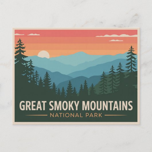 Great Smoky Mountains National Park Postcard Retro Briefkaart (Voorkant)