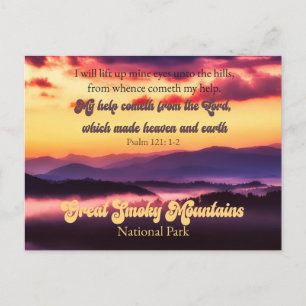 Great Smoky Mountains National Park Psalm 121:1-2 Feestdagenkaart