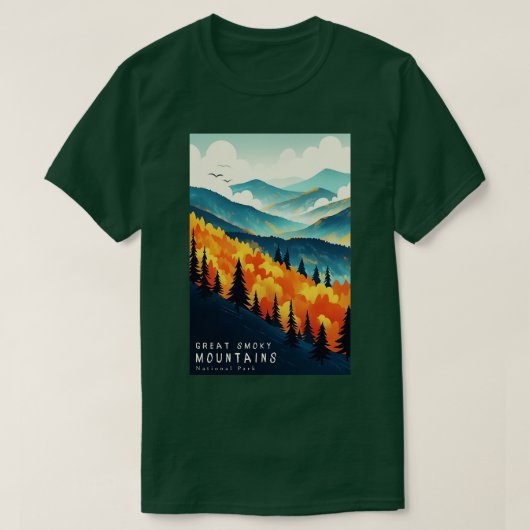 Great Smoky Mountains National Park reisposter T-shirt (Design voorkant)