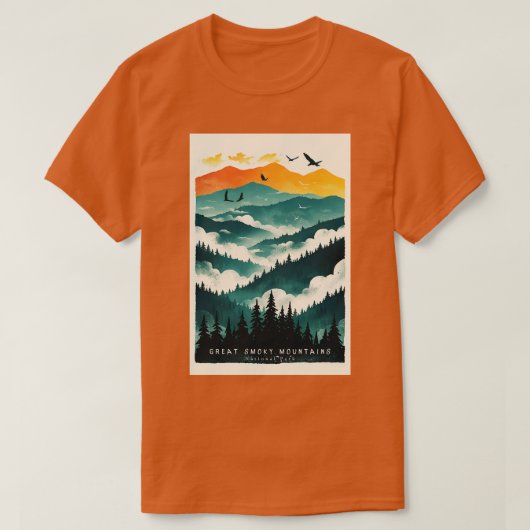 Great Smoky Mountains National Park Reizen 10 T-shirt (Design voorkant)