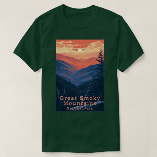 Great Smoky Mountains National Park Reizen 4 T-shirt (Design voorkant)