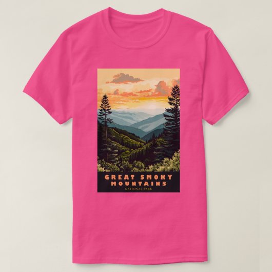 Great Smoky Mountains National Park Reizen 5 T-shirt (Design voorkant)