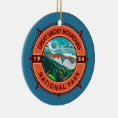 Great Smoky Mountains National Park Retro Compass Keramisch Ornament (Rechts)