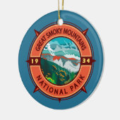 Great Smoky Mountains National Park Retro Compass Keramisch Ornament (Links)