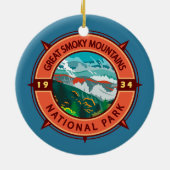Great Smoky Mountains National Park Retro Compass Keramisch Ornament (Achterkant)