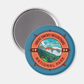 Great Smoky Mountains National Park Retro Compass Magneet (Voorkant / Achterkant)