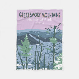 Great Smoky Mountains National Park Retro Fleece Deken