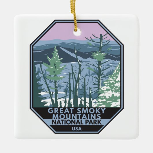 Great Smoky Mountains National Park Retro Keramisch Ornament (Voorkant)