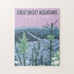 Great Smoky Mountains National Park Retro Legpuzzel<br><div class="desc">Geweldig Smoky Mountains vectorkunstwerk ontwerp. Het park omvat een groot bos en een overvloed aan wilde bloemen die het hele jaar door bloeien.</div>