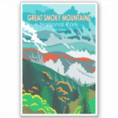 Great Smoky Mountains National Park Retro Sticker (Voorkant)