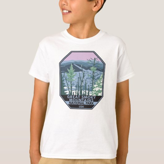 Great Smoky Mountains National Park Retro T-shirt (Voorkant)
